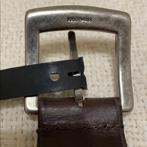 John Varvatos Bridle Leather Belt. Dark Brown. - Picture 5 of 7